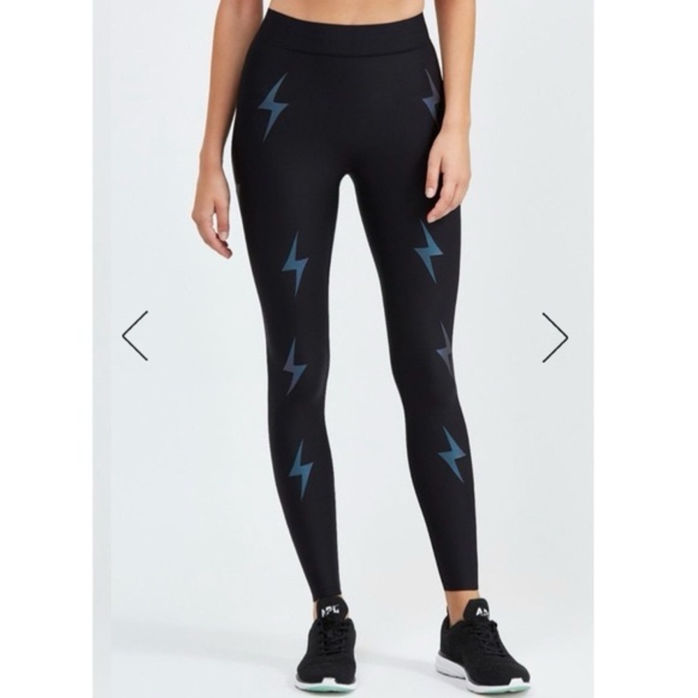 Ultracor Black Leggings with Lightning Bolts